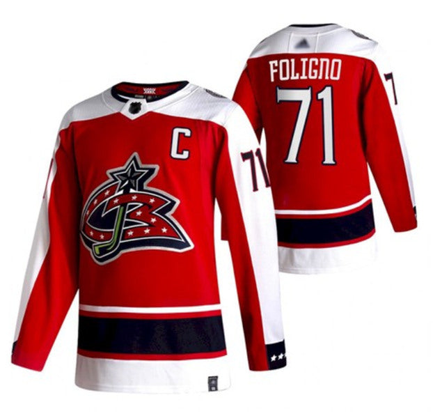 Nick Foligno Columbus Blue Jackets red Retro jersey
