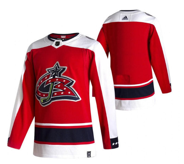 Custom Columbus Blue Jackets red Reverse Retro jersey