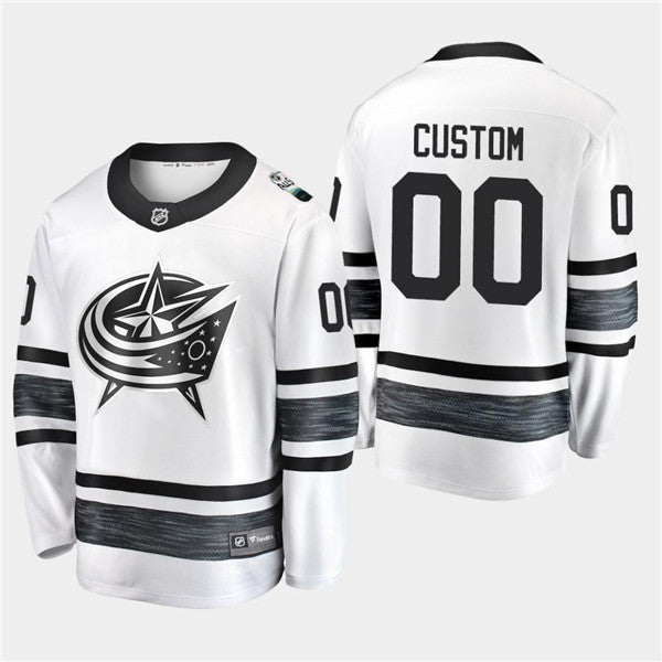 Custom Columbus Blue Jackets white jersey