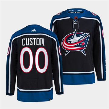 Custom Columbus Blue Jackets navy Reverse Retro jersey