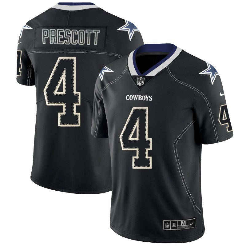 Cowboys #4 Dak Prescott 2018 Lights Out Black Color Rush Jersey