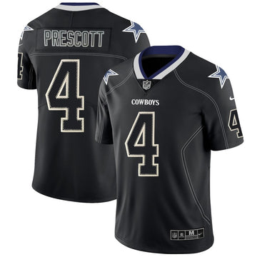 Cowboys #4 Dak Prescott 2018 Lights Out Black Color Rush Jersey