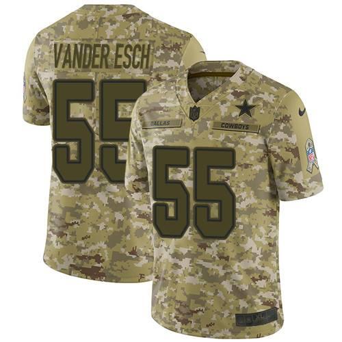 Cowboys #55 Leighton Vander Esch 018 Camo Salute To Service Jersey