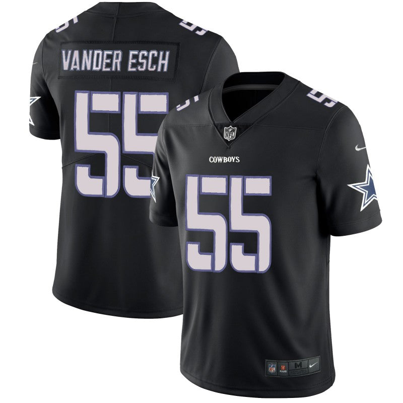Cowboys #55 Leighton Vander Esch 2018 Black Impact Jersey