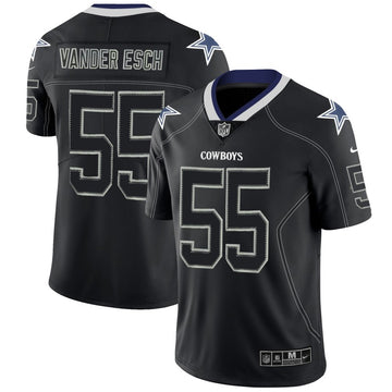 Cowboys #55 Leighton Vander Esch 2018 Lights Out Black Color Rush Jersey