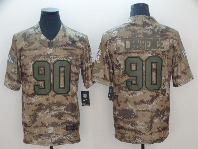 Cowboys #90 Demarcus Lawrencs 2018 Camo Salute to Service Jersey