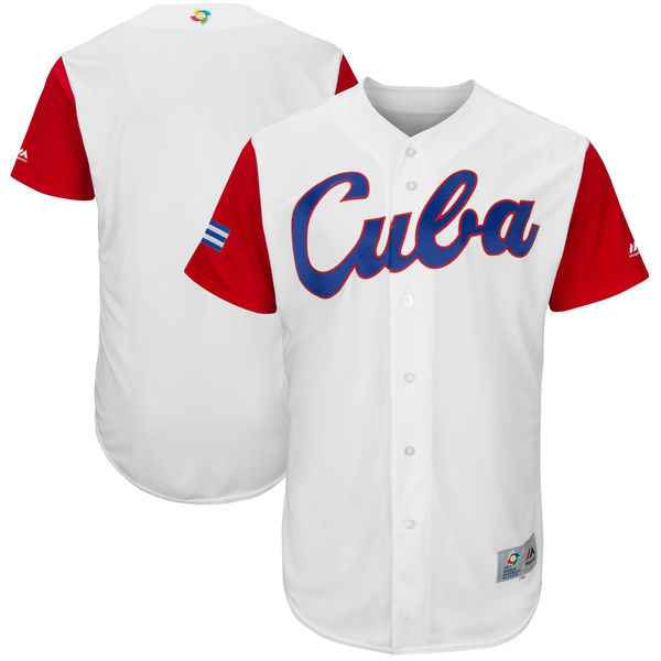 Majestic Cuba Baseball white Classic jersey
