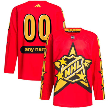 Custom NHL All-Star red Game jersey