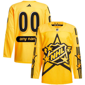 Custom NHL All-Star yellow Game jersey