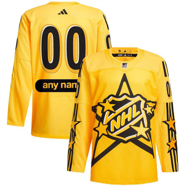 Custom NHL All-Star yellow Game jersey