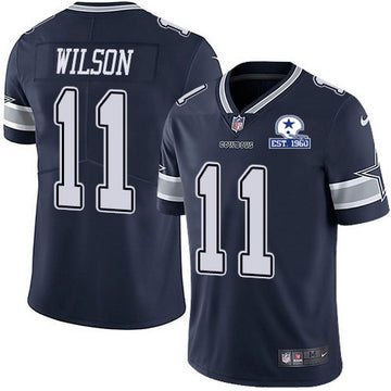 Dallas Cowboys #11 Cedrick Navy White With Est 1960 Patch Jersey