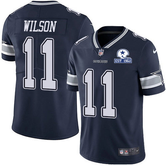 Dallas Cowboys #11 Cedrick Navy White With Est 1960 Patch Jersey