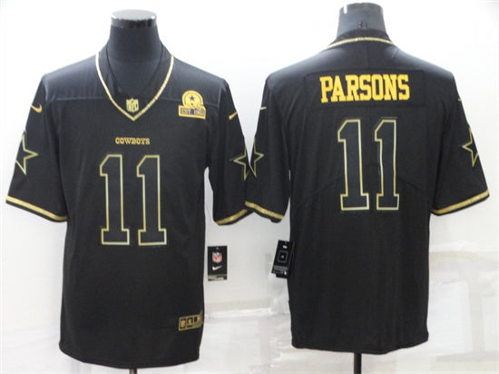 Dallas Cowboys #11 Micah Parsons Black Golden Edition Jersey