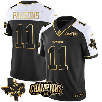 Micah Parsons Dallas Cowboys black-white-gold FUSE jersey