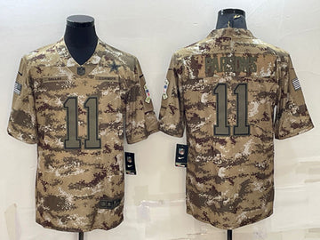 Dallas Cowboys #11 Micah Parsons Camo Salute To Service Jersey