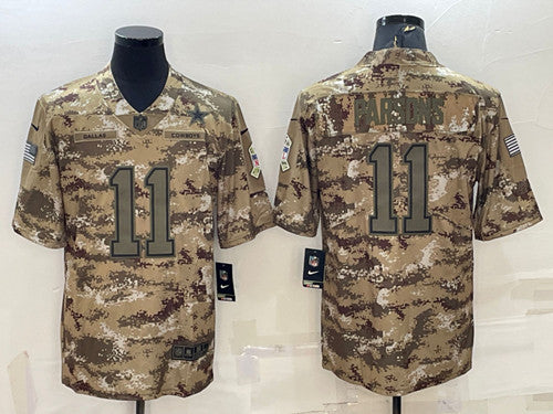 Dallas Cowboys #11 Micah Parsons Camo Salute To Service Jersey