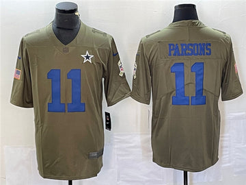 Micah Parsons Dallas Cowboys olive Salute To Service jersey