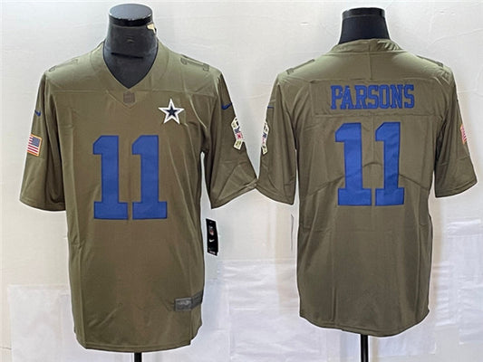 Dallas Cowboys #11 Micah Parsons Olive 2017 Salute To Service Jersey
