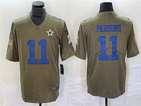 Micah Parsons Dallas Cowboys olive Salute To Service jersey