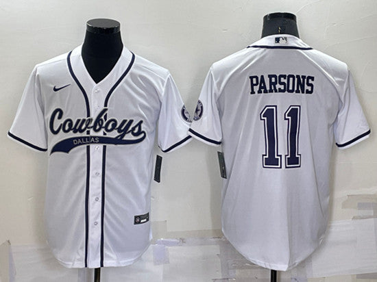 Dallas Cowboys #11 Micah Parsons White Baseball Jersey