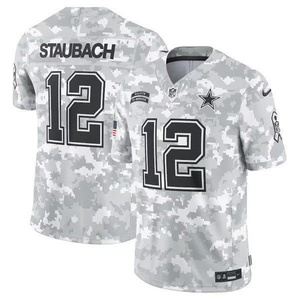 Roger Staubach Arctic Dallas Cowboys camo Salute To Service jersey