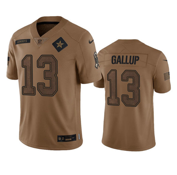 Michael Gallup Dallas Cowboys brown Salute To Service jersey