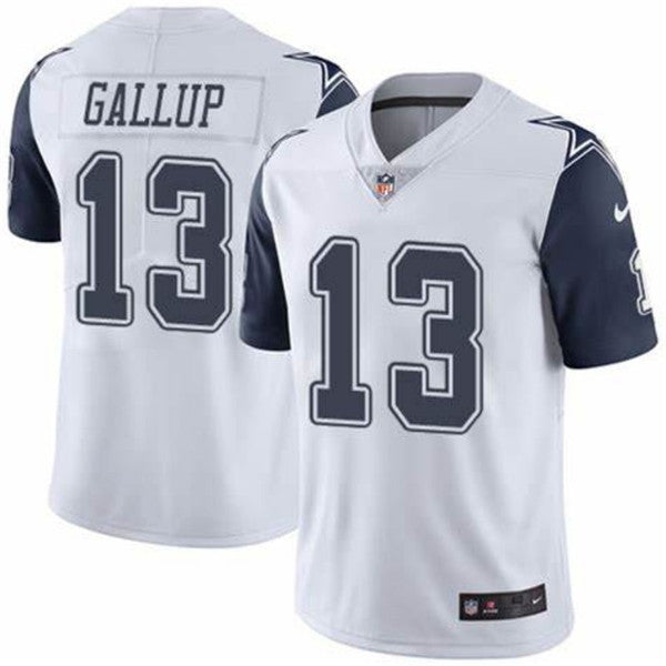Dallas Cowboys # 13 Michael Gallup White Color Rush Jersey