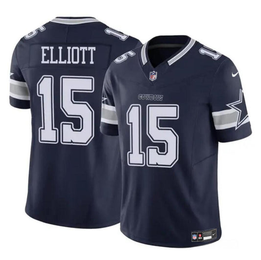 Dallas Cowboys #15 Ezekiel Elliott Navy 2023 FUSE Jersey