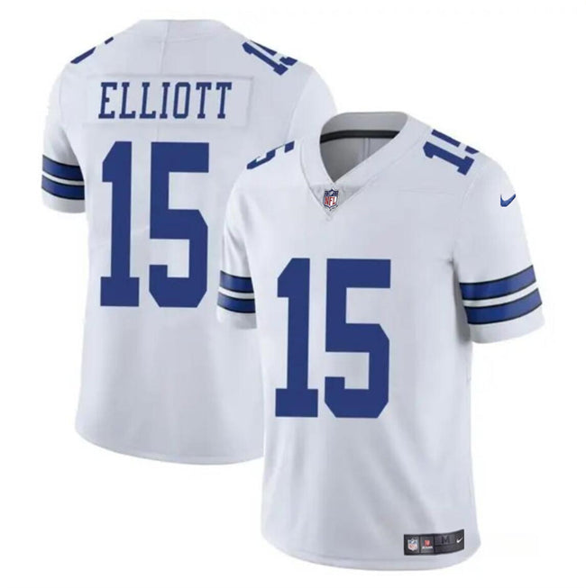 Dallas Cowboys #15 Ezekiel Elliott White Jersey