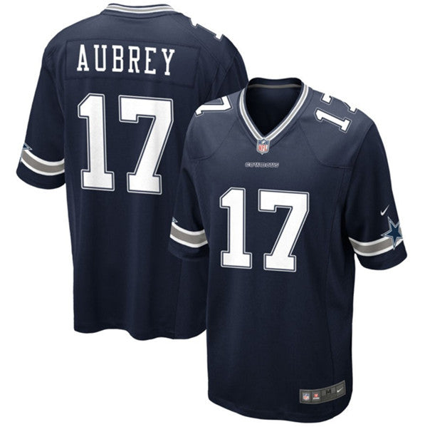 Dallas Cowboys #17 Brandon Aubrey Navy Football Game Jersey