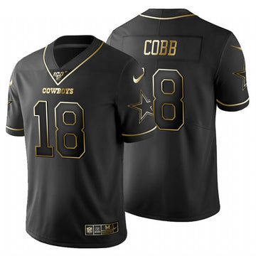 Dallas Cowboys #18 Randall Cobb Black Golden Jersey
