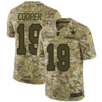 Dallas Cowboys #19 Amari Cooper 2018 Camo Salute To Service Jersey