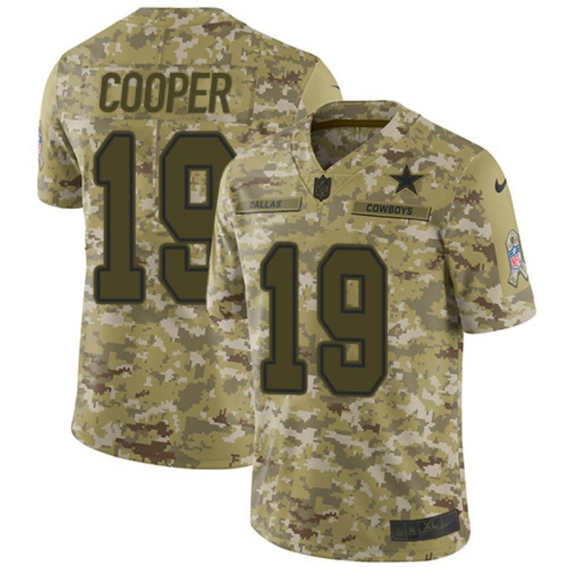 Dallas Cowboys #19 Amari Cooper 2018 Camo Salute To Service Jersey