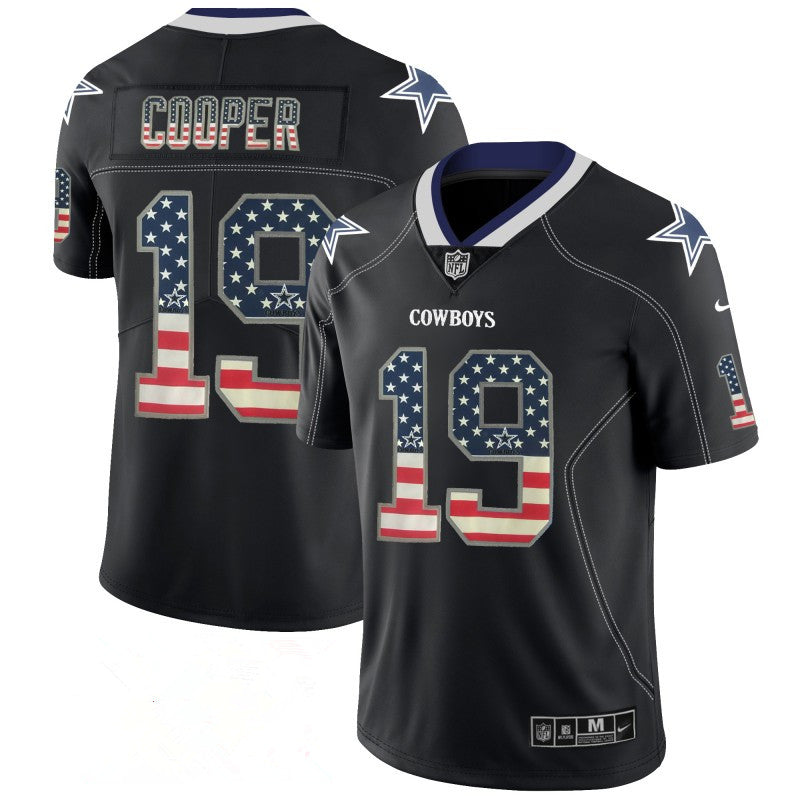 Dallas Cowboys #19 Amari Cooper Black 2018 USA Flag Color Rush Fashion Jersey