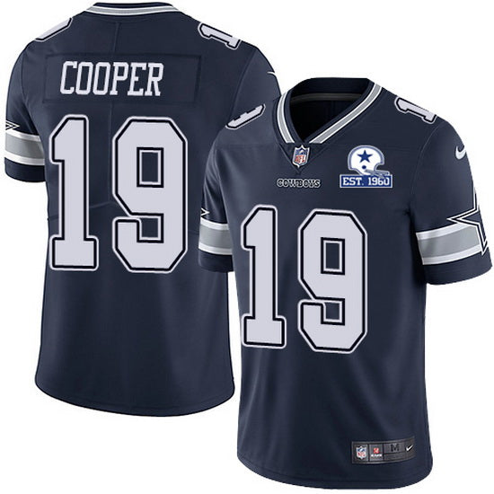 Dallas Cowboys #19 Amari Cooper Navy With Est 1960 Patch Jersey