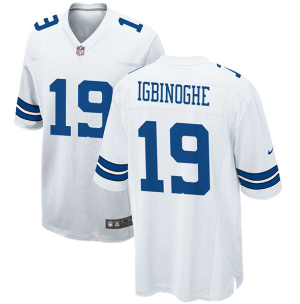 Dallas Cowboys #19 Noah Igbinoghene White Football Game Jersey
