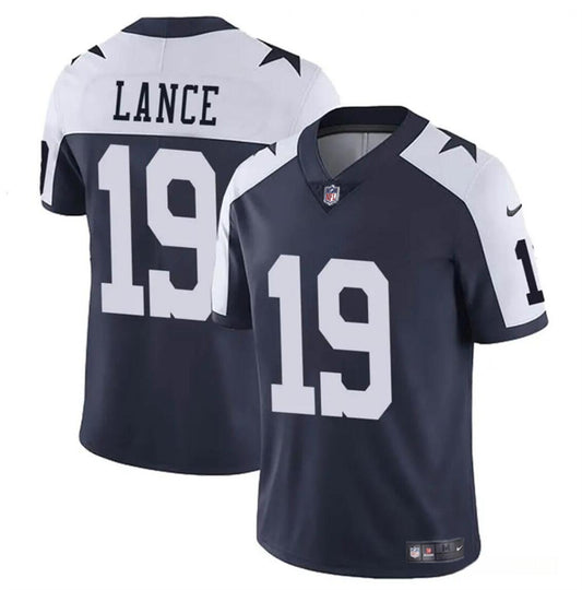 Dallas Cowboys #19 Trey Lance Navy-White Thanksgiving Jersey