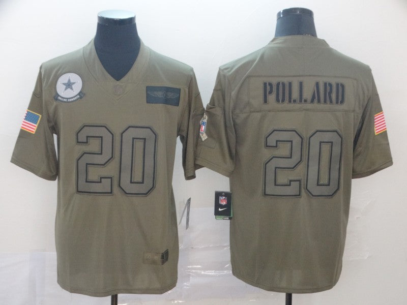 Dallas Cowboys #20 Tony Pollard 2019 Camo Salute To Service Jersey