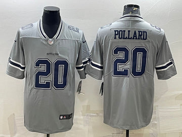 Dallas Cowboys #20 Tony Pollard Gray Jersey