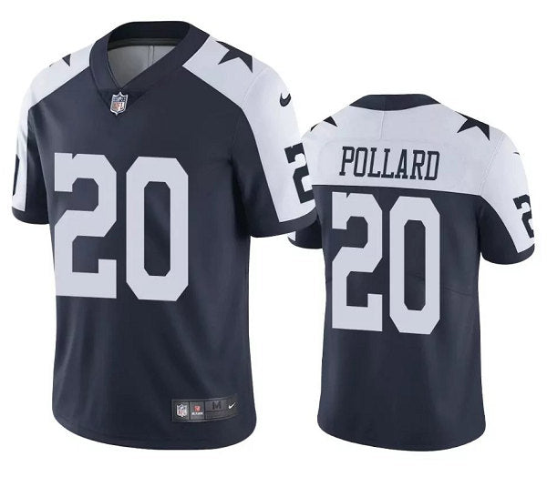 Dallas Cowboys #20 Tony Pollard Navy Color Rush Jersey