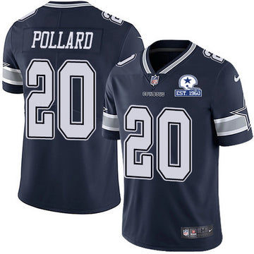 Dallas Cowboys #20 Tony Pollard Navy With Est 1960 Patch Jersey