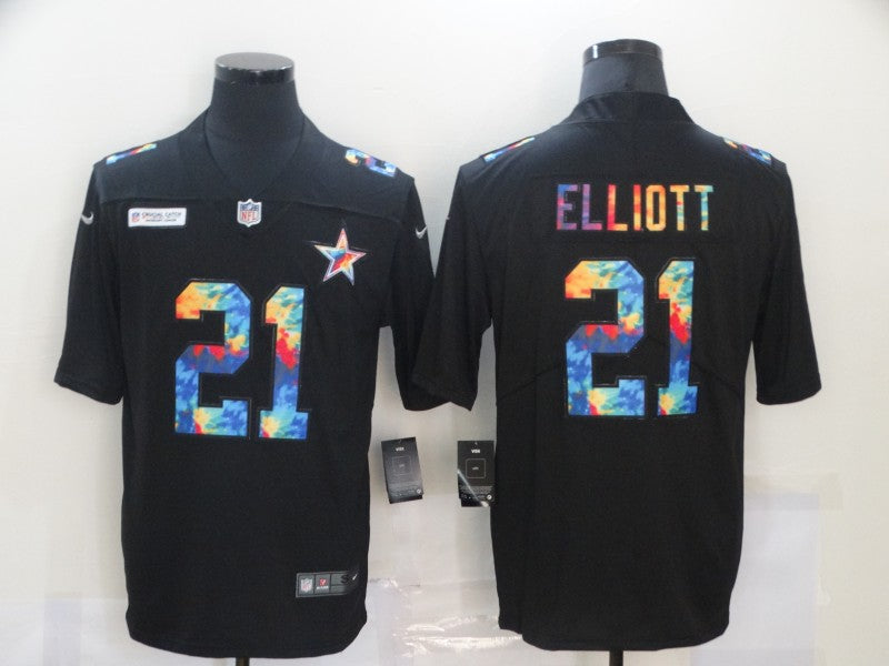 Dallas Cowboys #21 Ezekiel Elliott 2020 Black Crucial Catch Jersey