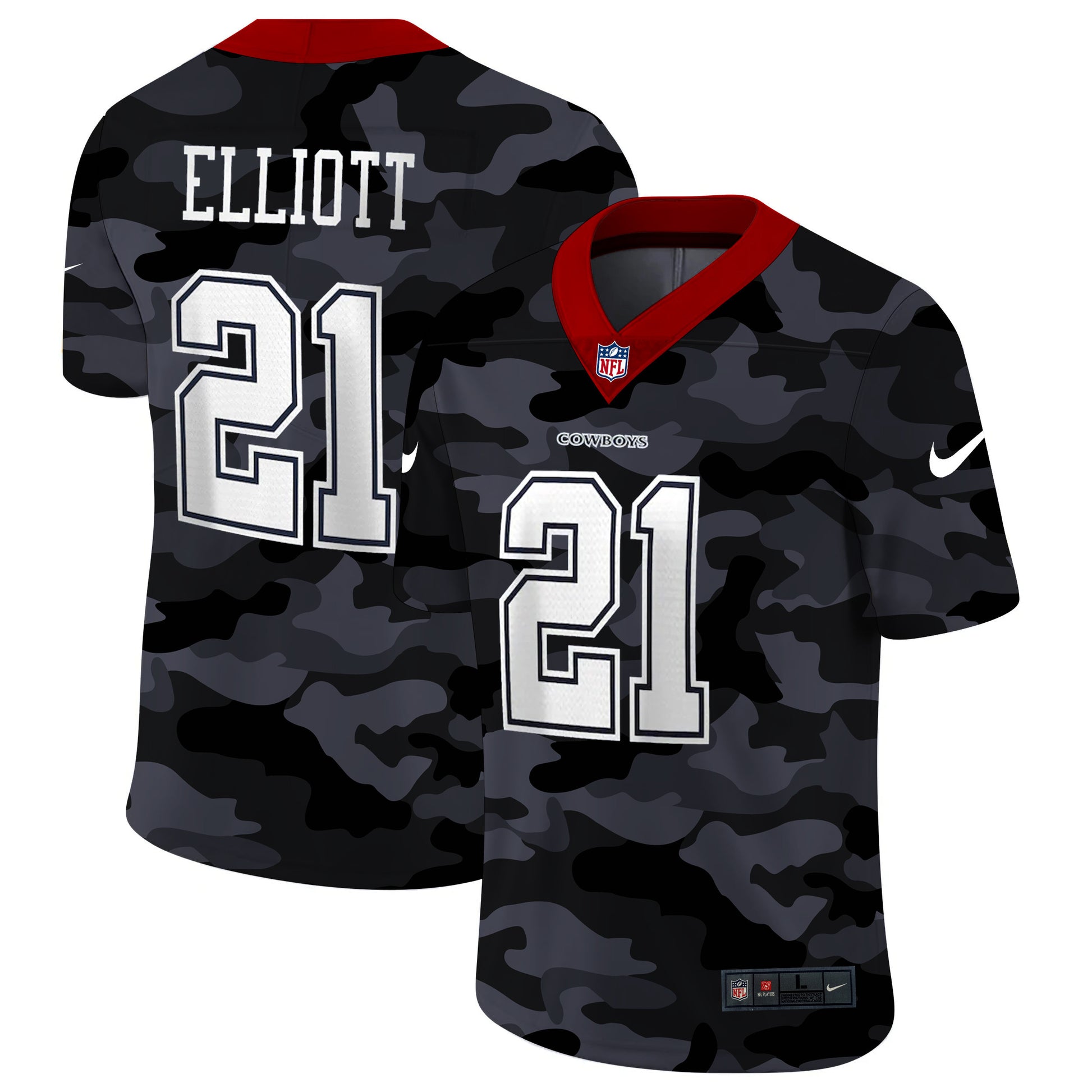 Dallas Cowboys #21 Ezekiel Elliott 2020 Camo Jersey