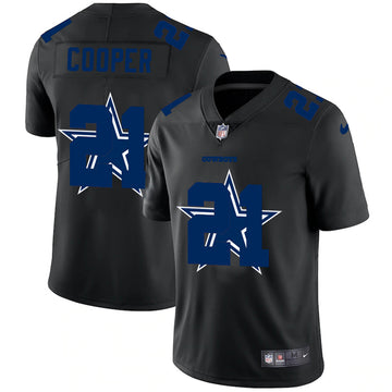 Dallas Cowboys #21 Ezekiel Elliott Black Shadow Logo Jersey