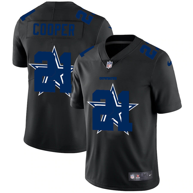 Dallas Cowboys #21 Ezekiel Elliott Black Shadow Logo Jersey