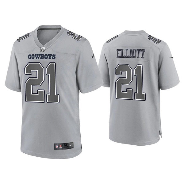 Dallas Cowboys #21 Ezekiel Elliott Gray Atmosphere Fashion Game Jersey