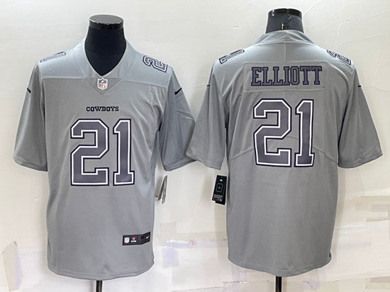Dallas Cowboys #21 Ezekiel Elliott Gray Atmosphere Fashion Jersey