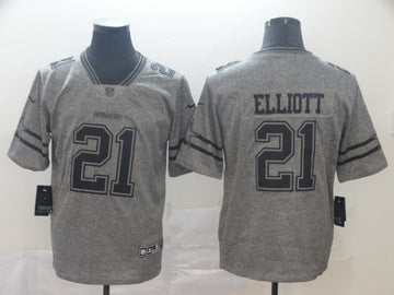 Dallas Cowboys #21 Ezekiel Elliott Grey Jersey