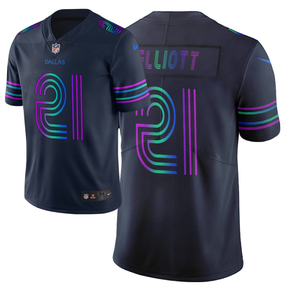 Dallas Cowboys #21 Ezekiel Elliott Navy 2019 City Edition Jersey