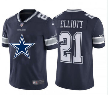 Dallas Cowboys #21 Ezekiel Elliott Navy 2020 Team Big Logo Jersey